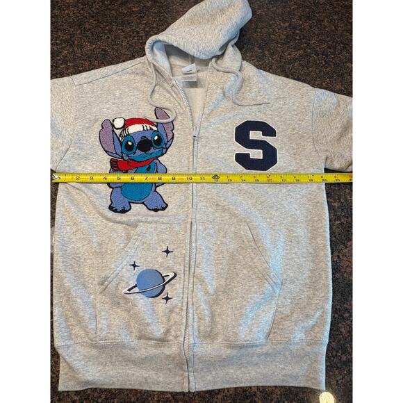 Disney Christmas STITCH Gray Full Zip Hoodie Size S - Picture 4 of 11
